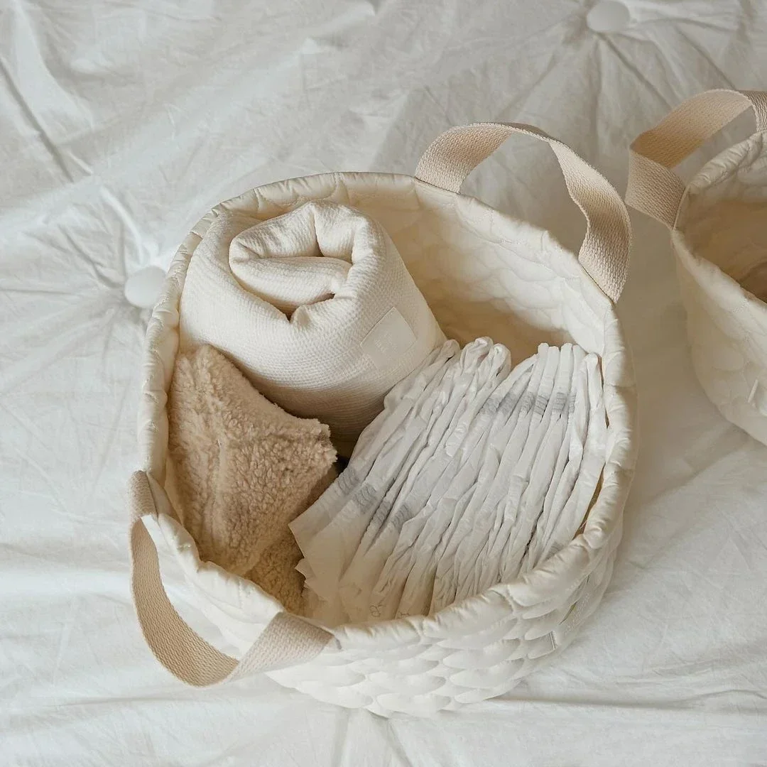 Bolsa de pañales de algodón para bebé, cesta de almacenamiento de juguetes y ropa, organizador de artículos para bebé, ropa de cama, carrito de pañales para cuna, bolsa de almacenamiento de pañales