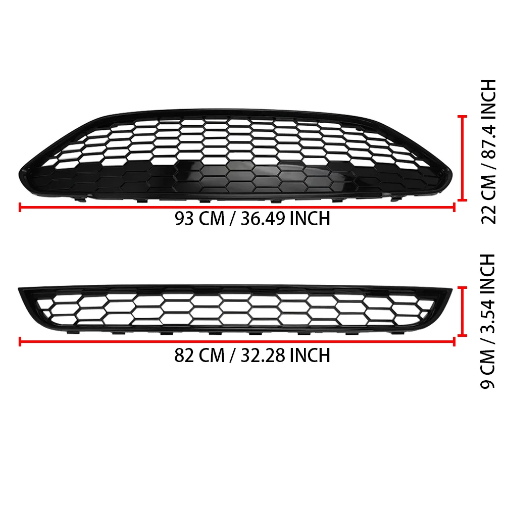 Car Front Bumper Centre Grille Honeycomb Hex Mesh Front Racing Grills For Ford Fiesta Zetec-S MK7 JA8 2013 2014 2015 2016 2017