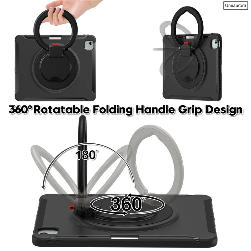 لباد ميني 8.3 "A17 برو 11 12.9 13 بوصة M2 M3 M4 M5 الهواء 7 6 5 4 10.9 حلقة سحب حامل اللوحي غطاء مدرع للصدمات Funda