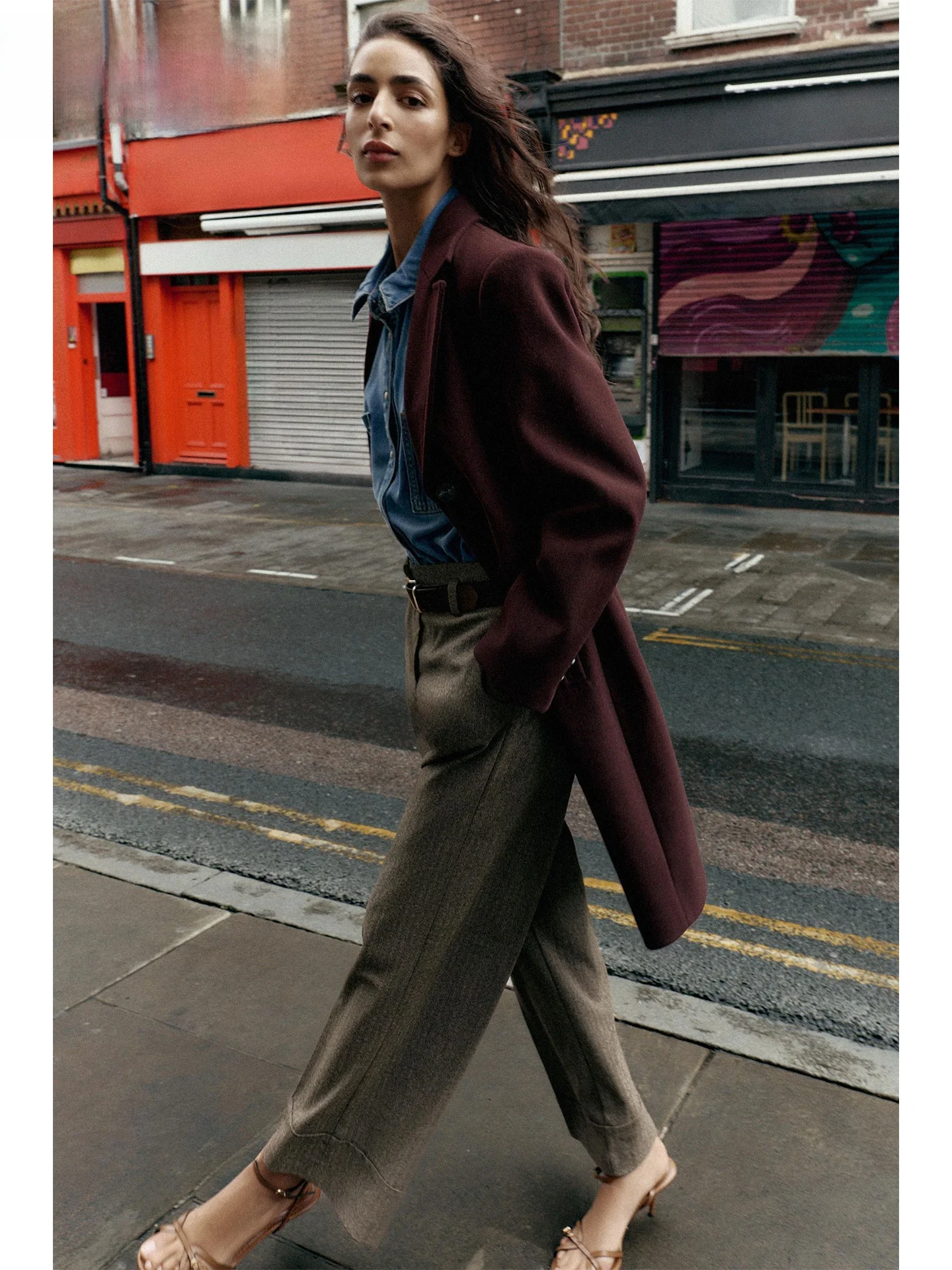 

ZAPRHA 2022, осеннее новое повседневное простое пальто с воротником-стойкой и разрезом, мягкое пальто с подушечками, женское пальто Faion Commute Sle Long Sve