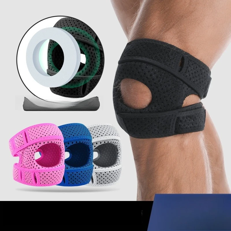 

Спортивный ремешок надколенника для баскетбола, бадминтона, мениска, защитный рукав для бега, пешего туризма, дышащие наколенники для фитнеса