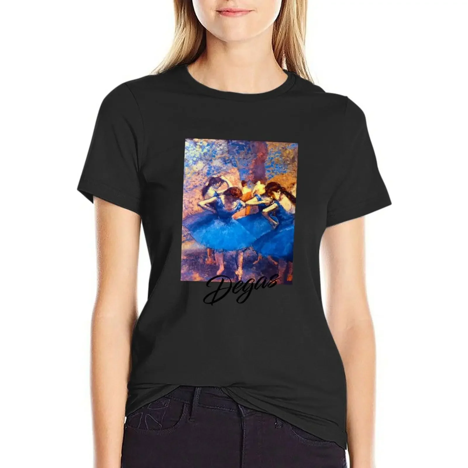 

Edgar Degas Ballet Dancers in Blue T-Shirt heavyweights sweat graphics t shirt for Women