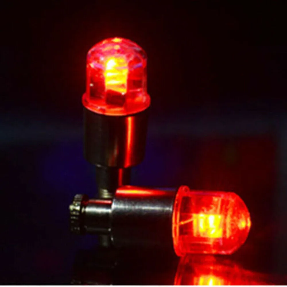 4x Red Wheel Lights Car/Auto Tire/Tyre Air Valve Stem LED Light Cap Cover Accessories For Bike Car Motorcycle Auto Shining