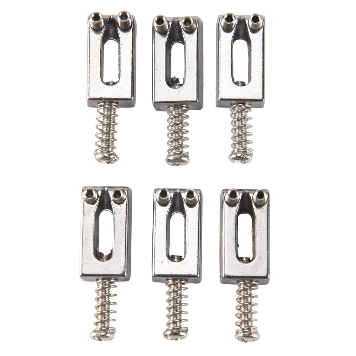 

6 Pieces Electric Guitar Bridge Saddles Flat Set for Strat Tele Guitar Replacement