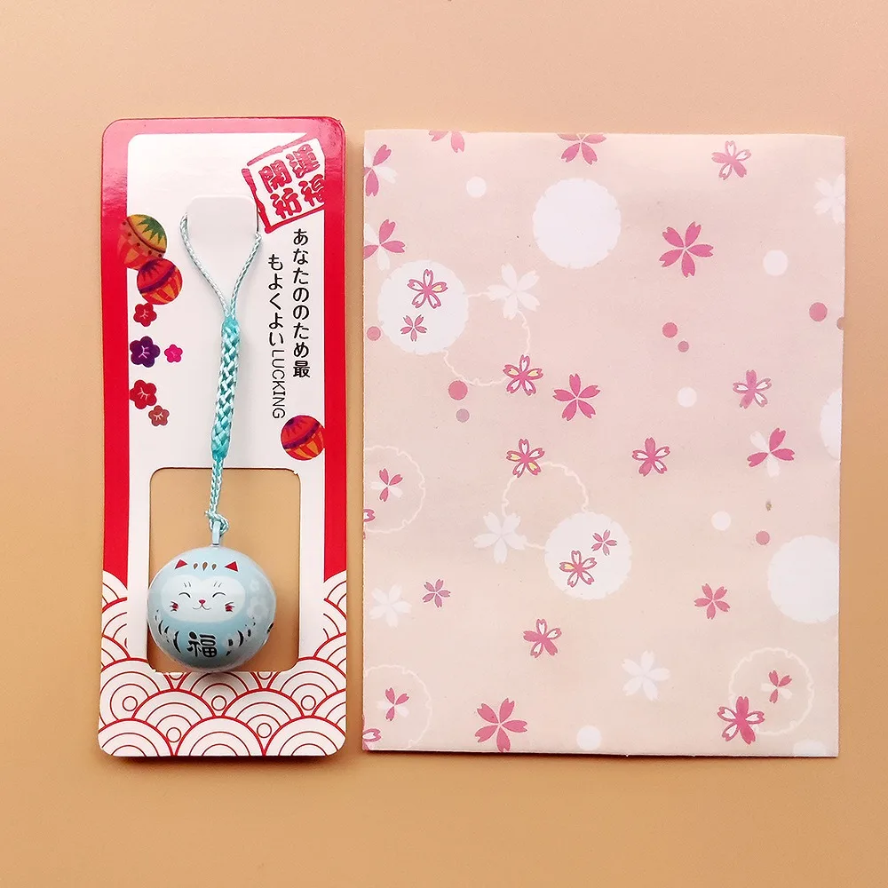 Jewelry Craft Decor Red Bag Pendants Water Bells DIY Trinkets Lucky Cat Keychains Japan Daruma Bells Pendant Keyring