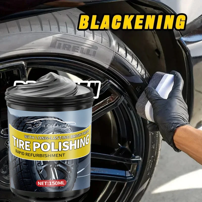 NEW Car tire gloss wax, tire repair and maintenance wax to prevent cracking and aging, restore tire black gloss