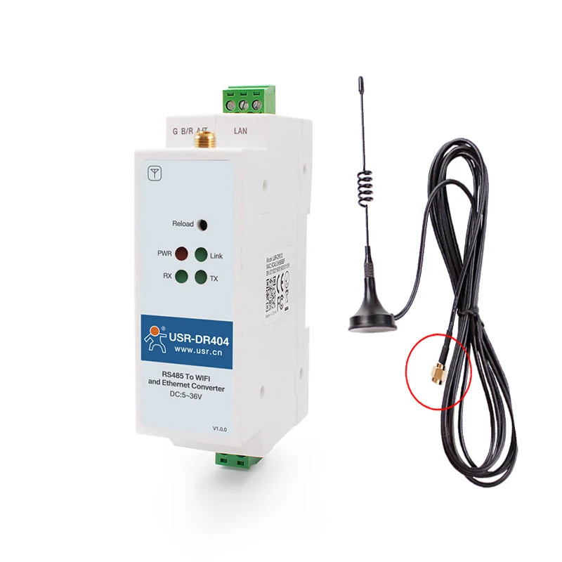 Din-rail serielle Schnitts telle rs485 zu wifi Ethernet Server Konverter iot Gerät USR-DR404 Unterstützung modbus mqtt