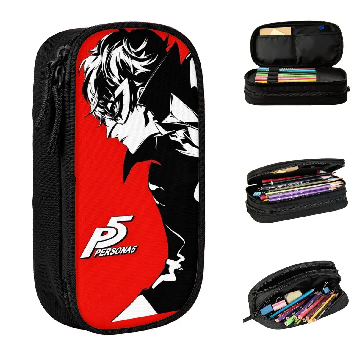 Personas Joker Pencil Case P5 Games Pen Bag Student Large Storage School Supplies Gift Pencil Box