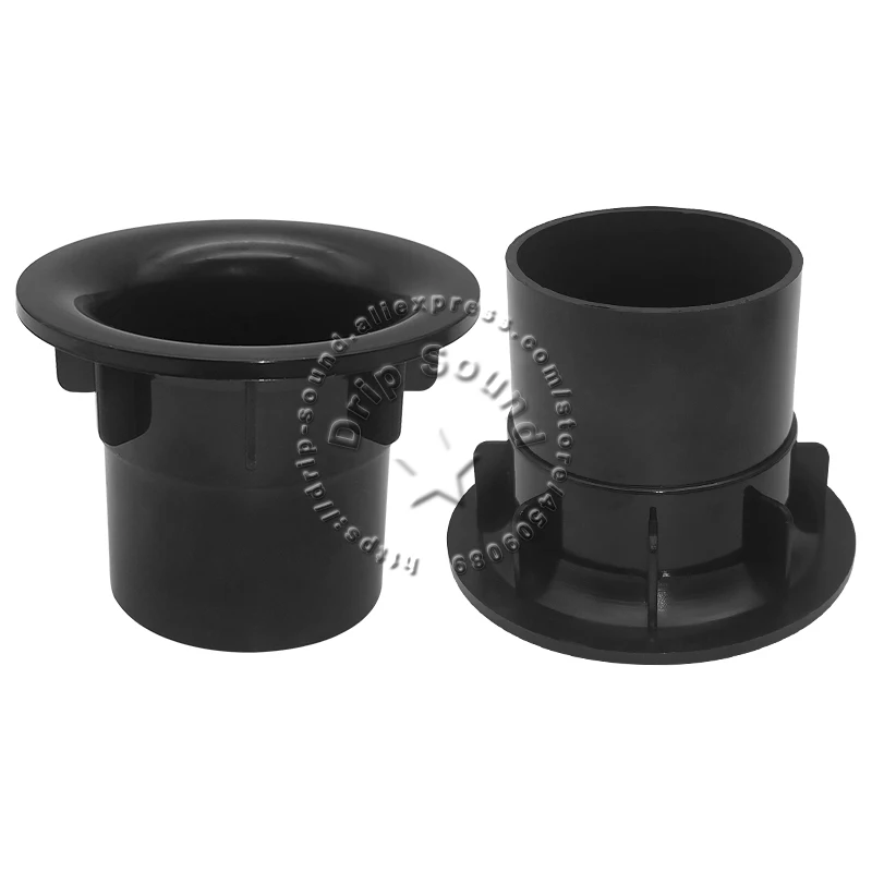 2 قطعة منفذ مكبر الصوت أنبوب باس مضخم الصوت أنبوب منعكس صندوق مكبر الصوت تنفيس 53 مللي متر ثقب مفتوح # أسود