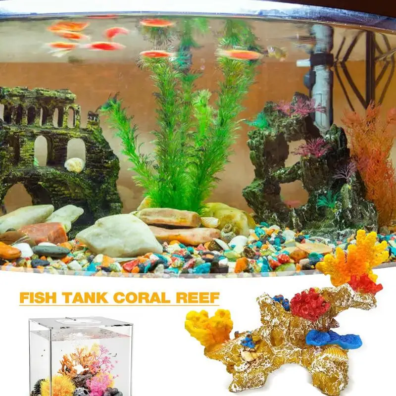 Fish Tank Coral Reef Decor Coral Fish Tank Ornaments Resin Betta Fish Hideaway For Fish Tank Decoration Aquarium Landscape