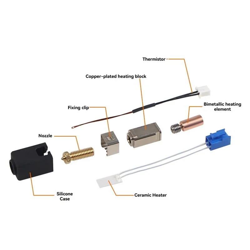 Voor Artillerie Sidewinder X1/X2 Genius Hotend Kit 3D Printer Onderdelen Thermistor Warmte Buis Warmte Blok Keel vulkaan Nozzle