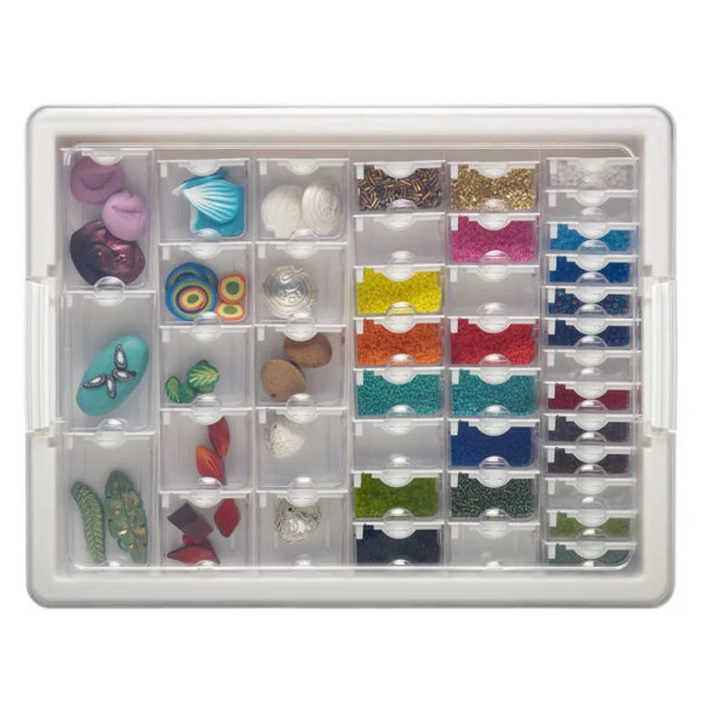 Plastic Jewelry Storage Organizer Box with Lid, 42 50 78 Grid Bead Container for Nail Art, Rings and Small Craft Supplies