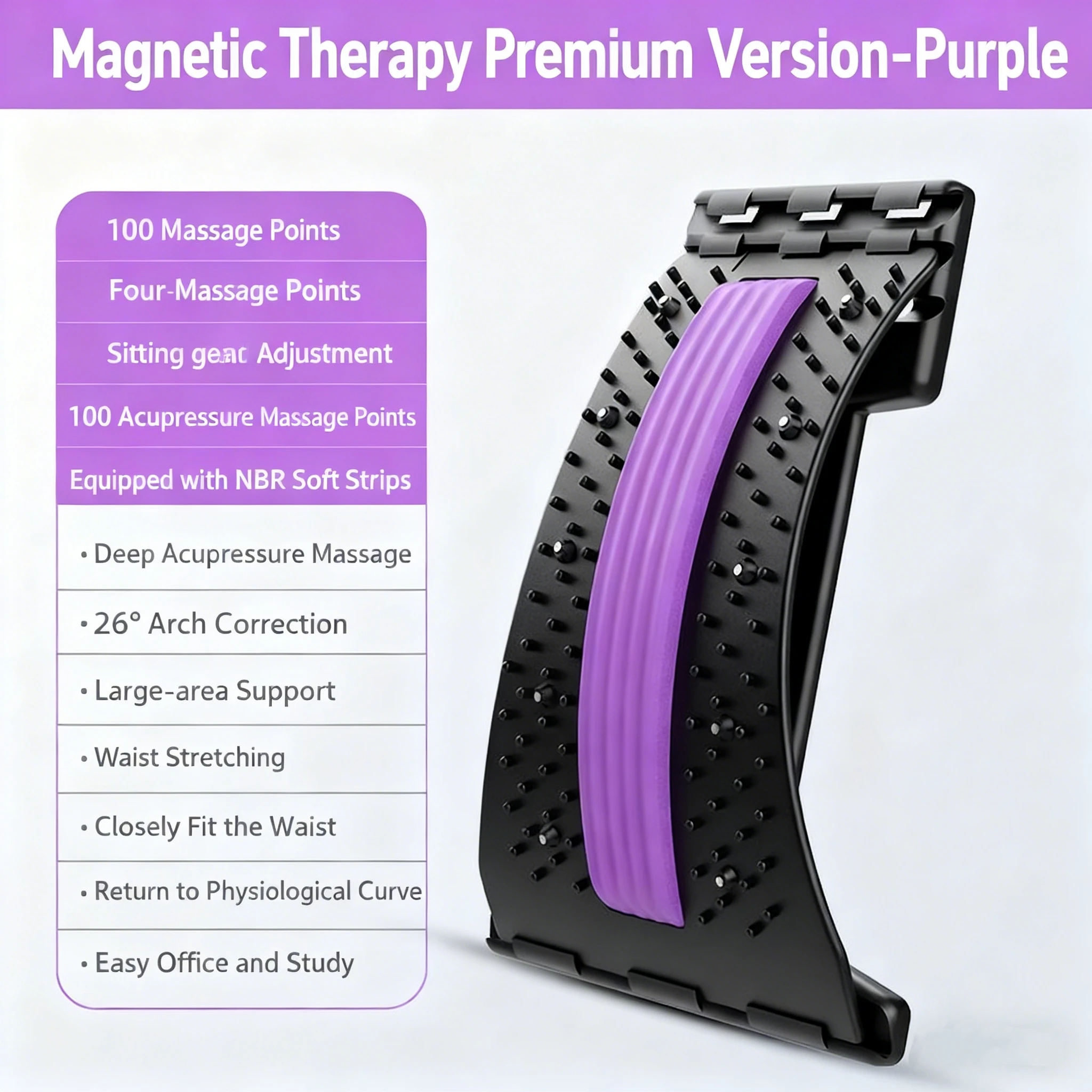 Lumbar Back Stretcher Massager Spinal Relaxer for Back Opening Posture Correction Waist Traction Chiropractic Support for Lower