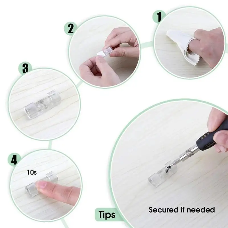 20Pcs Clear Acrylic Cable Organizer Clips Strong Adhesive No Drilling No Wall Damage For Home Office Desktop Cable Management