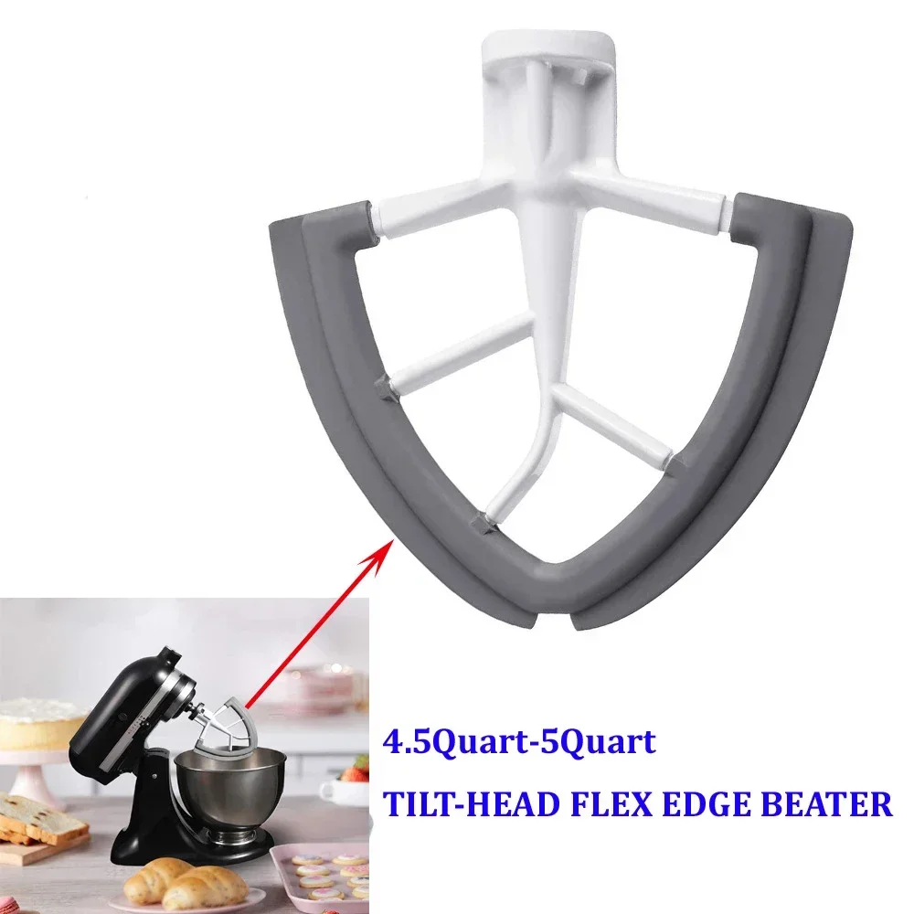 KitchenAid Flex Edge Beater 4.5-5QT Silicone Mixer Paddle Auto-Scrape Attachment Compatible with KSM150 KSM180 Stand Mixer