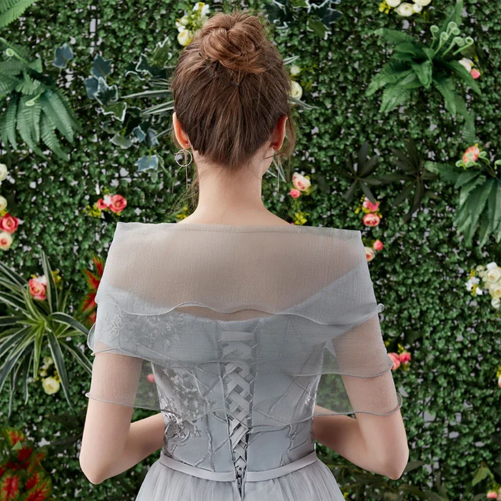 Women Evening Party Shrug Solid Color Shawl Dress Cover Up Shoulder Cape Wedding Elegant Free Size Arm-covering Forest Series