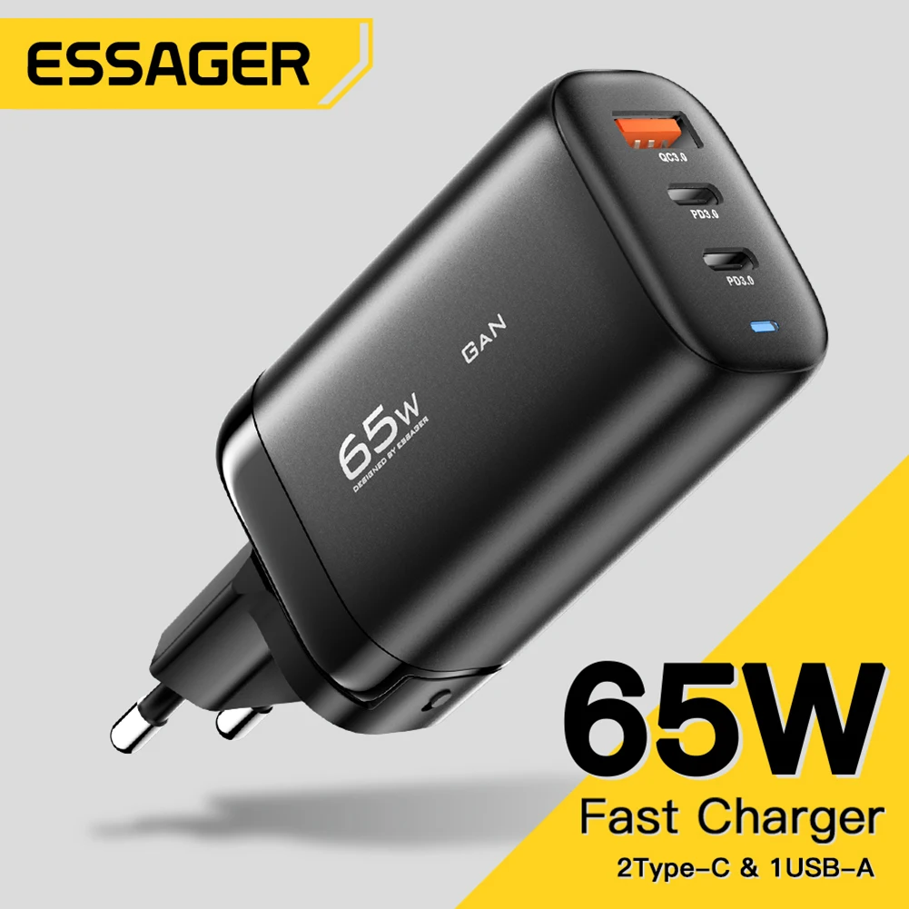 65W PD GaN USB Type C Charger Adapter Fast Charging for Laptop/Ipad Mobile Phone/Headset/PS5 Fast USB C Charging Station