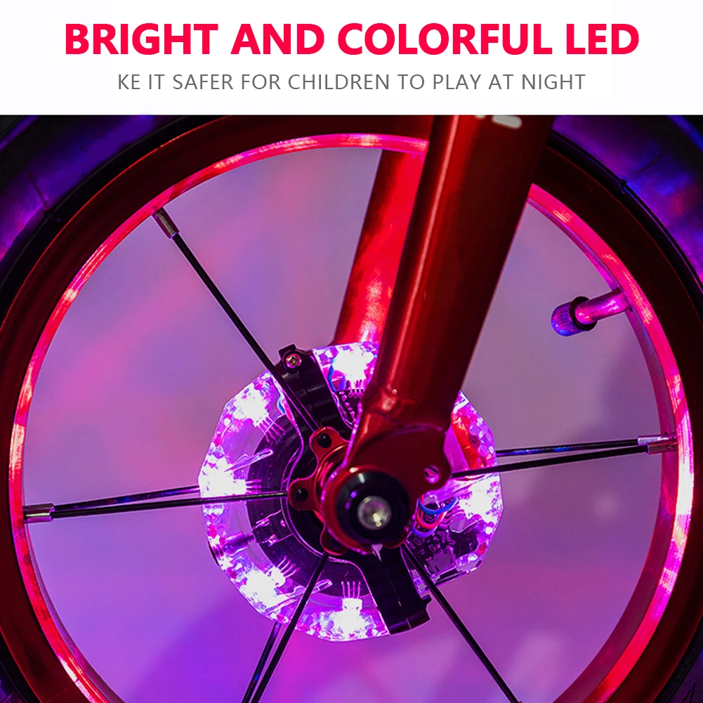 Universal Bike Wheel Hub Lights USB Rechargeable Waterproof Colorful Bicycle Spoke Lights Safety Warning Decoration