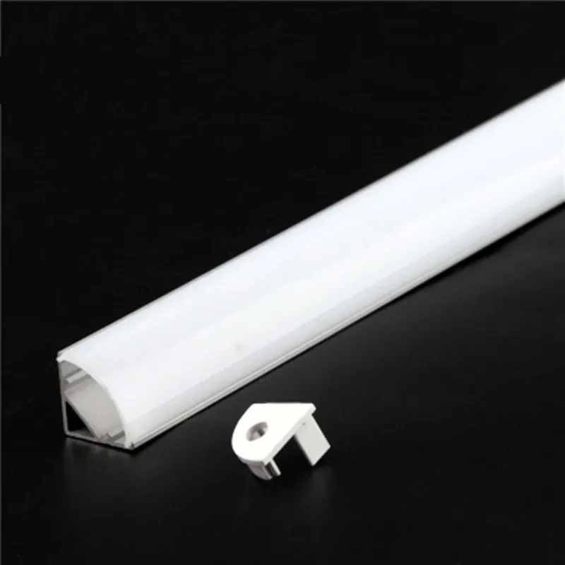 2-30 Pcs / Lot 0.5 M / Pcs 45 Degree Angle Aluminum Profile for 5050 3528 5630 LED Strips Milky White / Transparent Cover Strip