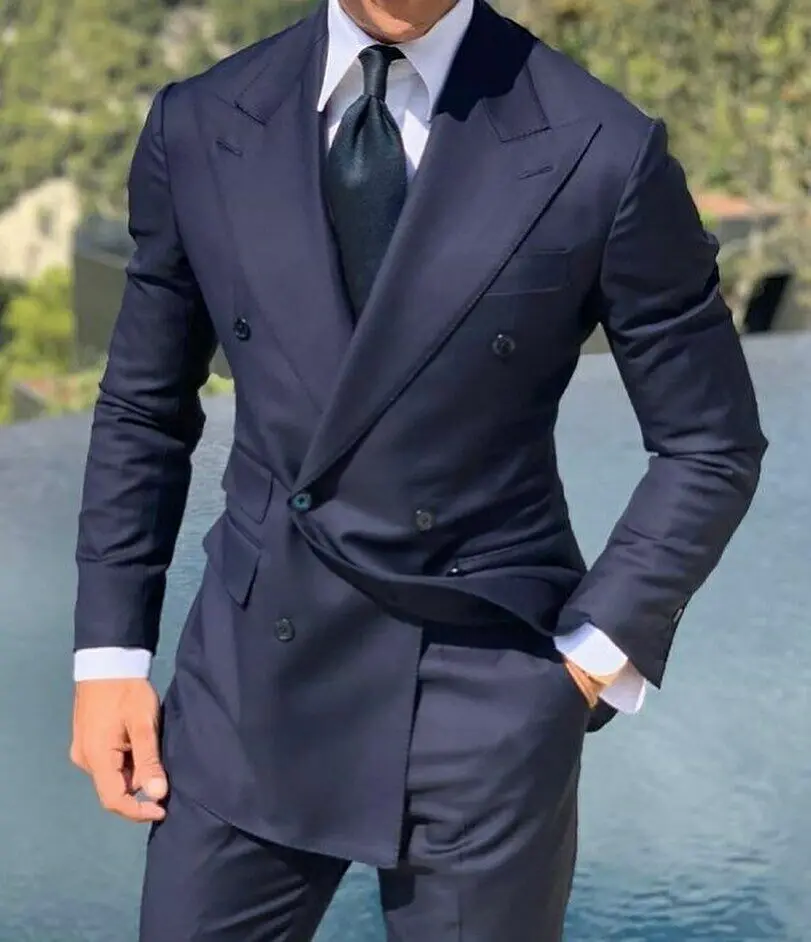 Traje de negocios rojo óxido para hombre, esmoquin ajustado con solapa de pico, para boda, graduación, ocasión Formal, chaqueta y pantalones de 2 piezas