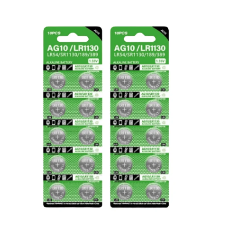 50PCS AG10 Button Batteries LR1130 389A 189 389 SR54 LR54 L1131 Alkaline Coin Cells For Watch Toy Remote Control Calculator