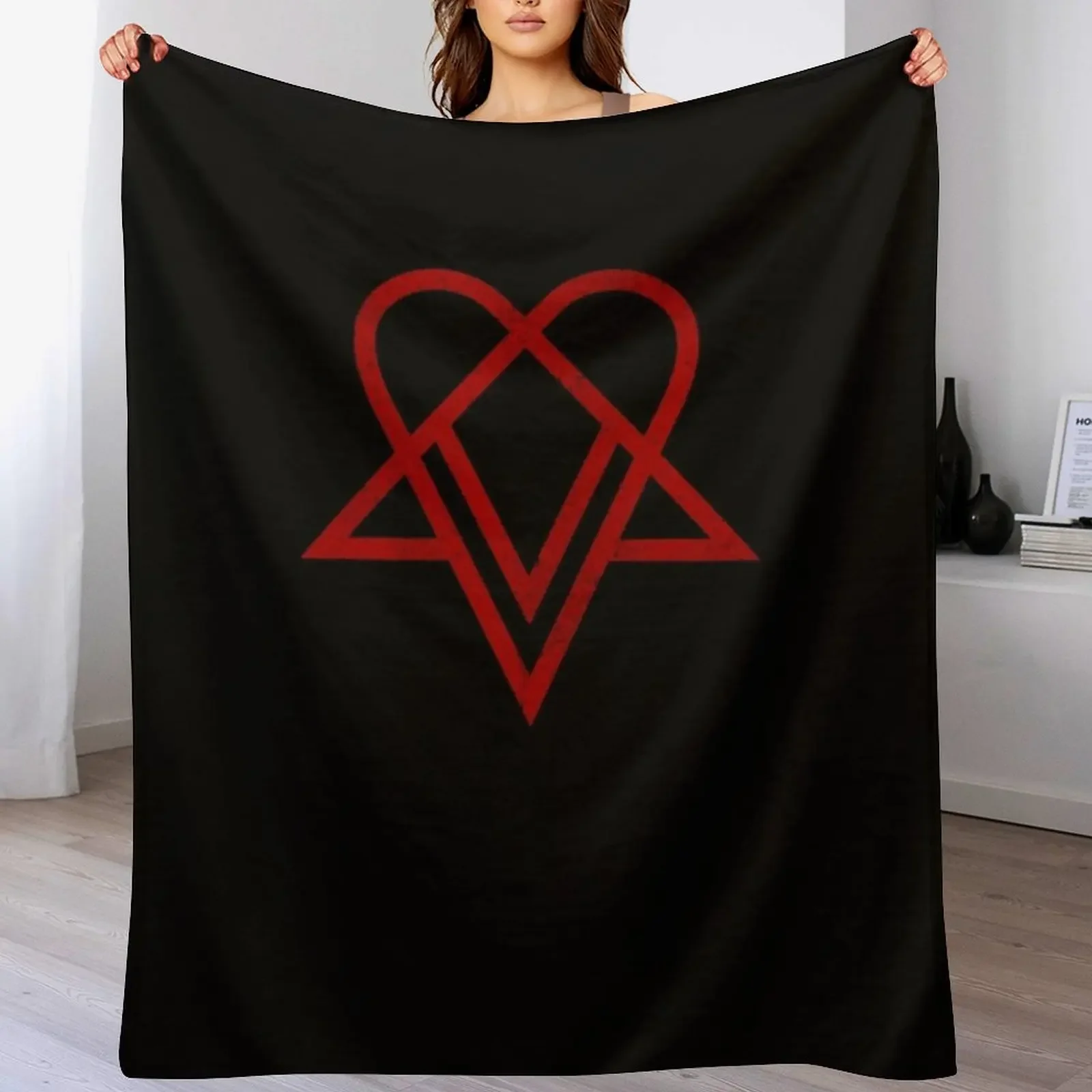 

Heartagram Him Band Logo Tee Heartagram symbol Ville Valo Throw Blanket Designers Travel sofa bed Polar Blankets