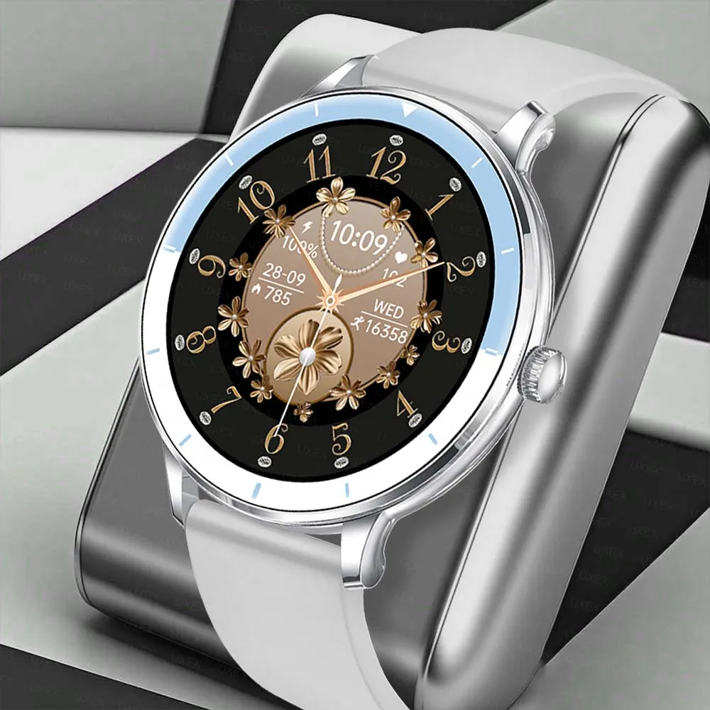 1.26 HD Women Smartwatch Full Screen BT Call Health Tracking Step Count Heart Rate Music Control Waterproof Smart Watch Fashion