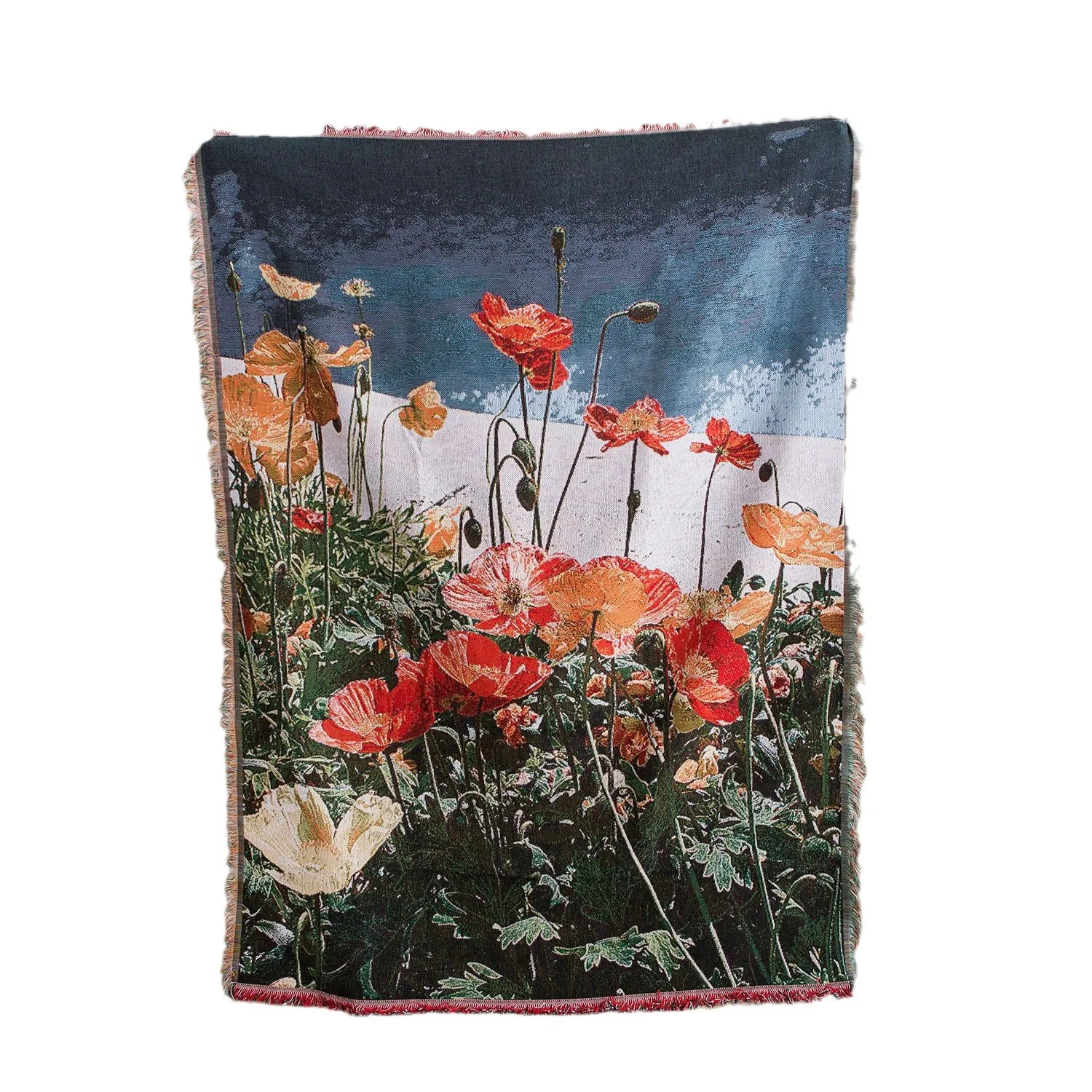 Poppy Flower Throw Blanket Pattern Home Decoration Tapestry Sofa Cover Cushion Outdoor Camping Mat Floral Blankets Dropshipping