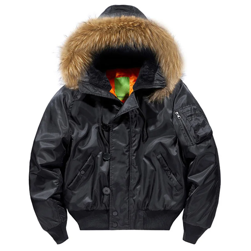 

Padding Male Winter Bomber Coat Heavy Jackets Hooded Padded Streetwear Fur Collar Cheap Short Parka Y2K 2023