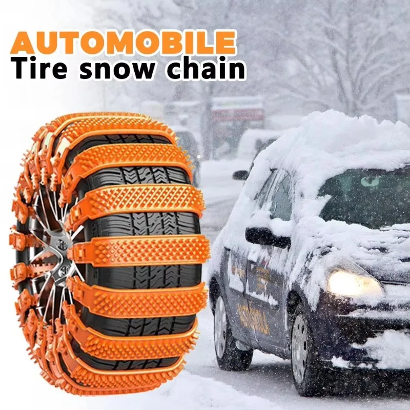 1-10PCS Universal Tire Snow Chains Thick Rubber Non Slip Anti Scratch Fit for Cars SUVs Trucks Vans Snowy Roads