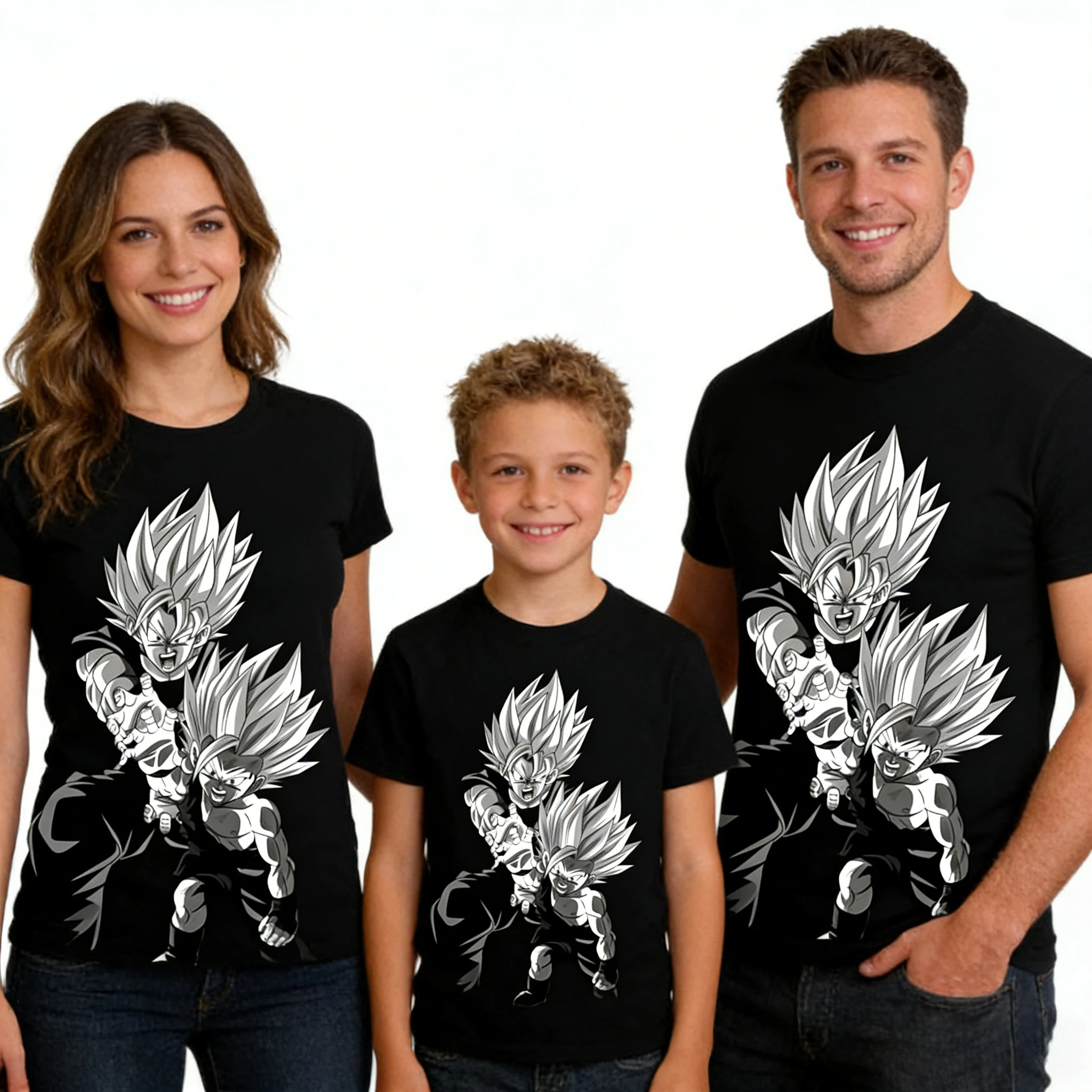 

2026 Summer Dragon Ball Retro Cotton T-shirt Parent-child Super Short-sleeved Children Family Tour Unisex Leisure Sports