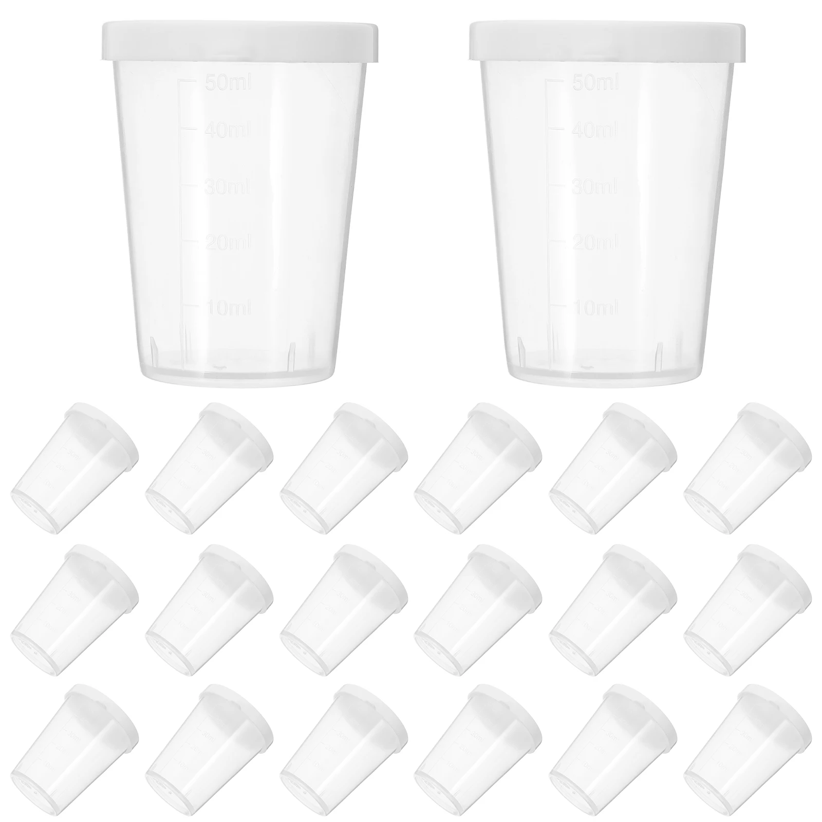

20 Pcs Measuring Cup with Lid Cups Dosing Clear Scale Graduated Container Plastic Measure