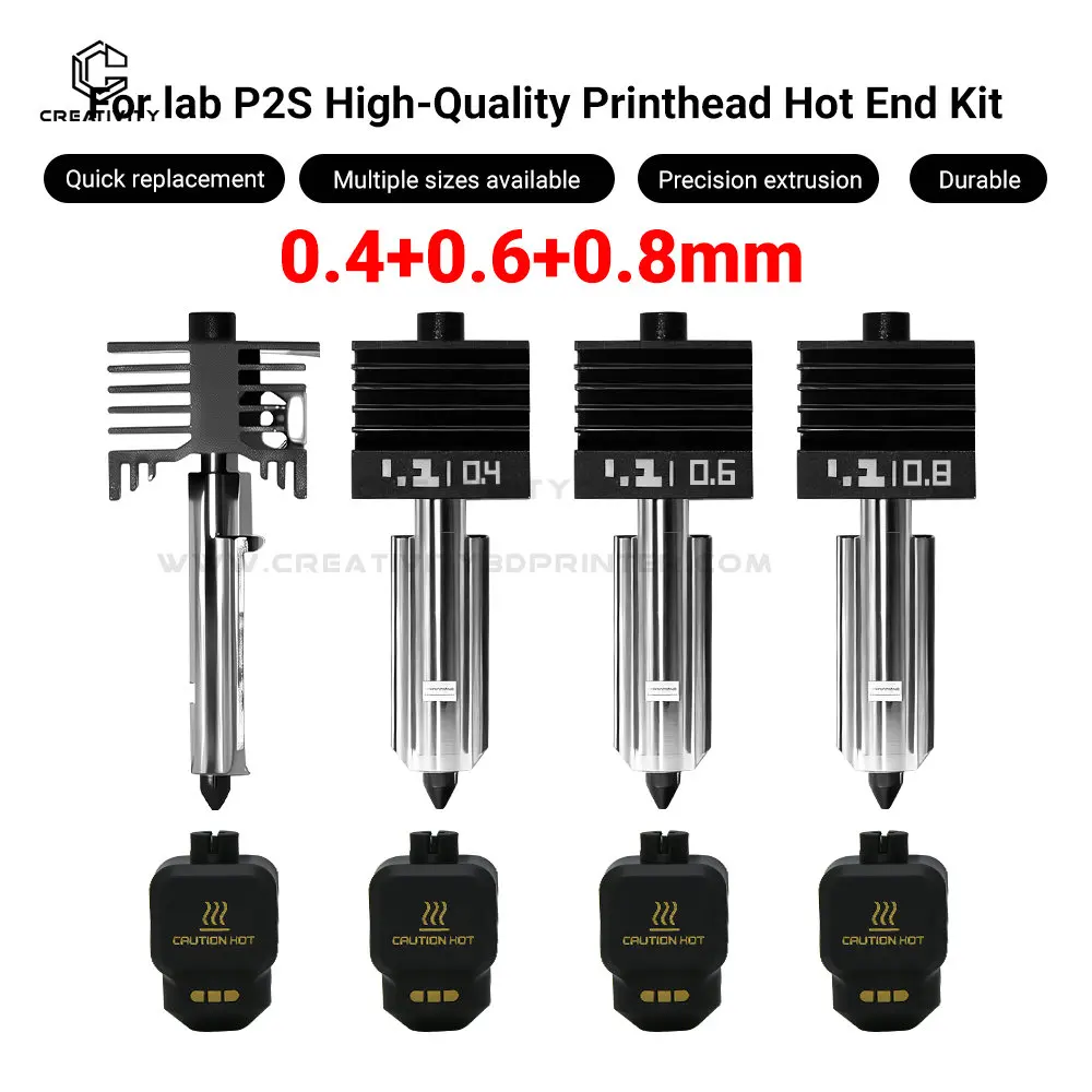 

P2S Hotend для Bambu Lab H2D/H2S в сборе, комплект Hotend 0,2 0,4 0,6 0,8 мм, сменное сопло для 3D-принтера Bamboo Lab H2D H2S