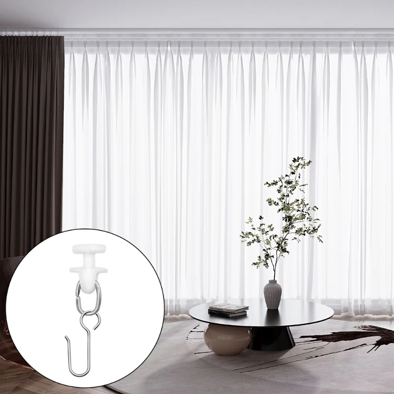 120Piece Curtain Rails Accessories Quiet Hook Track Pulleys for Sliding DropShipping