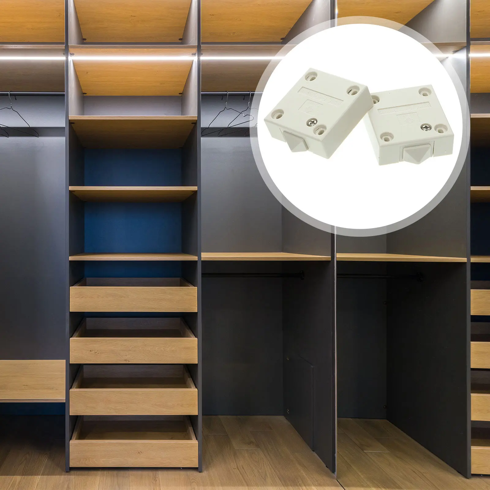 

Комплект из 2 автоматических сенсорных выключателей для подсветки дверей, шкафов и мебели