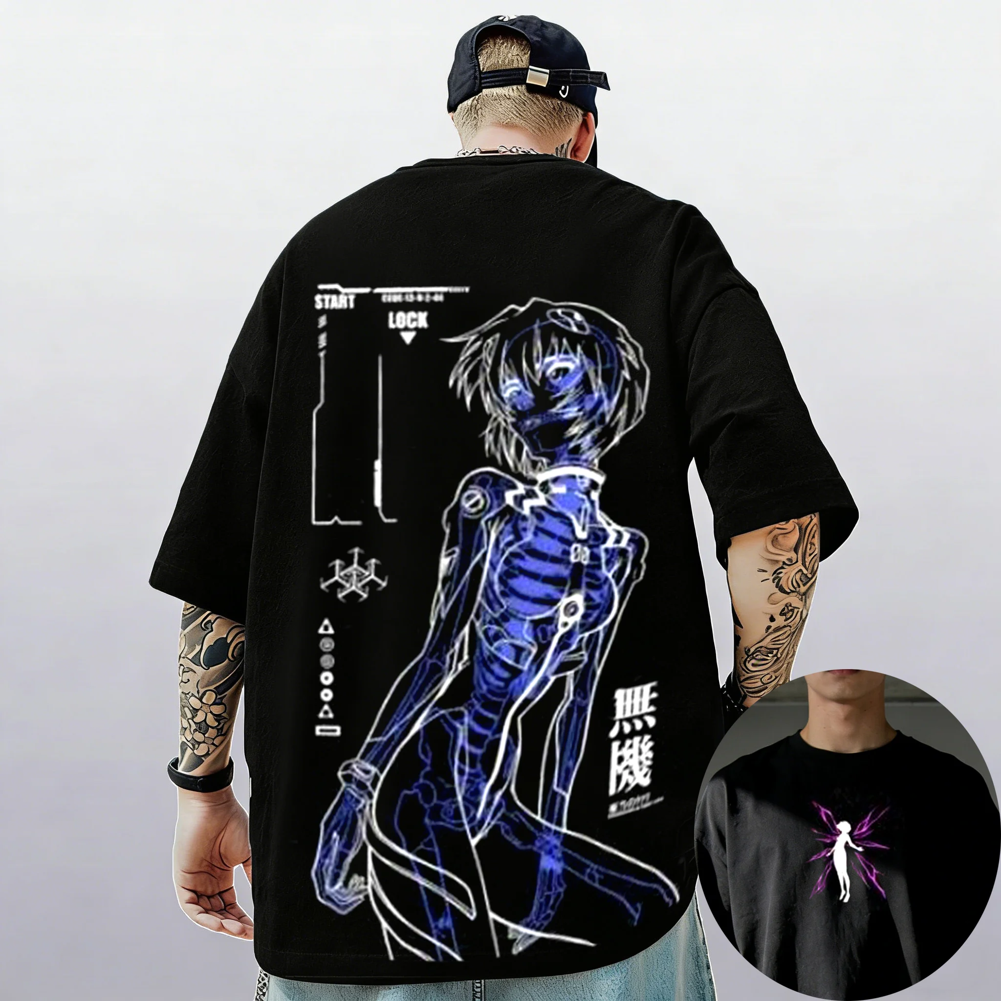 Neon Genesis Evangelion End of Eva Eye Classic Style Short Sleeve T-shirt Unisex Men Women 2026 Summer Parent-Child Cotton Tee