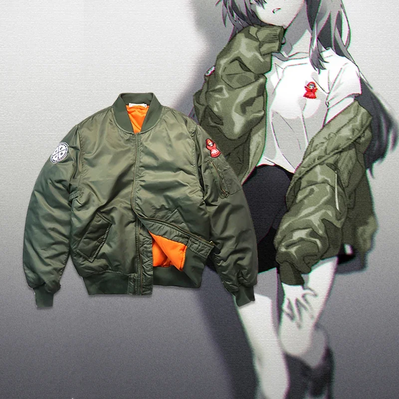 

Evangelion shogoki Eva original cos flight jacket MA1 tool coat zipper casual embroidery cotton coat hot sale baseball jacket