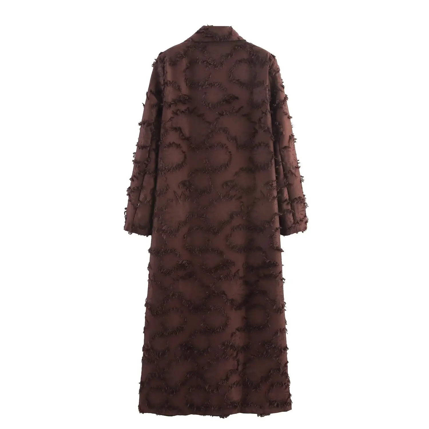 JNLEAOG Autumn New Long Floral Cutout Design Coat Elegant Lady Style Polyester Fiber 100% Women's Fashion Outerwear