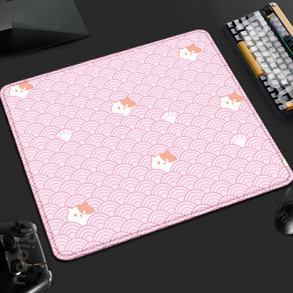 

Kawaii pink Cat Mouse Pad Cartoon Art Keyboard Deskmats 40x45cm Students Gamer Non-slip Desktop Mice Mat PC Portable Mice Carpet