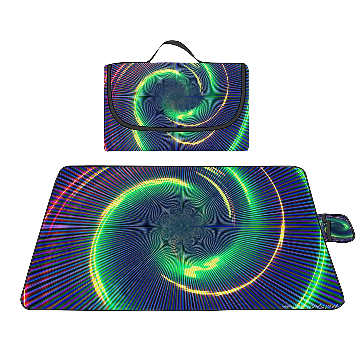 

Psychedelic Picnic Blanket Oxford Outdoor Water-Resistant Handy Mat Tote Spring Summer Camping Blanket Great for The Beach Park