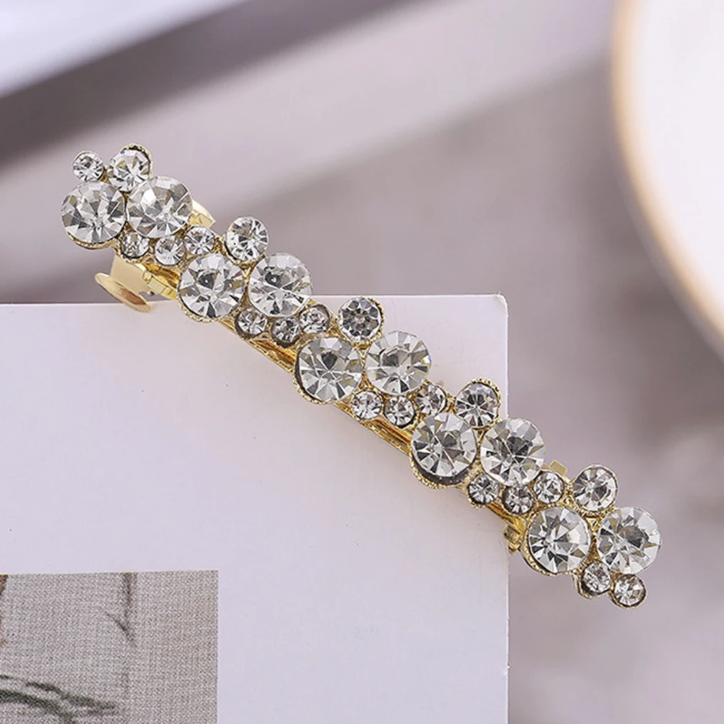 Elegant Pearl Spring Hair Clips Pin For Women Kid Exquisite Barrettes To Style And Hair Accessories E8407White Diamonds