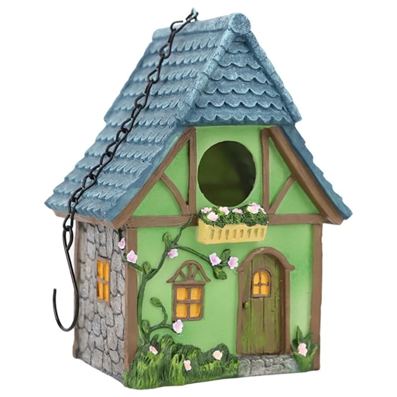 

Bird Nest Outdoor Nest Box Hideouts for Bird Crafts Nest for Hummingbird with Shelter Painted