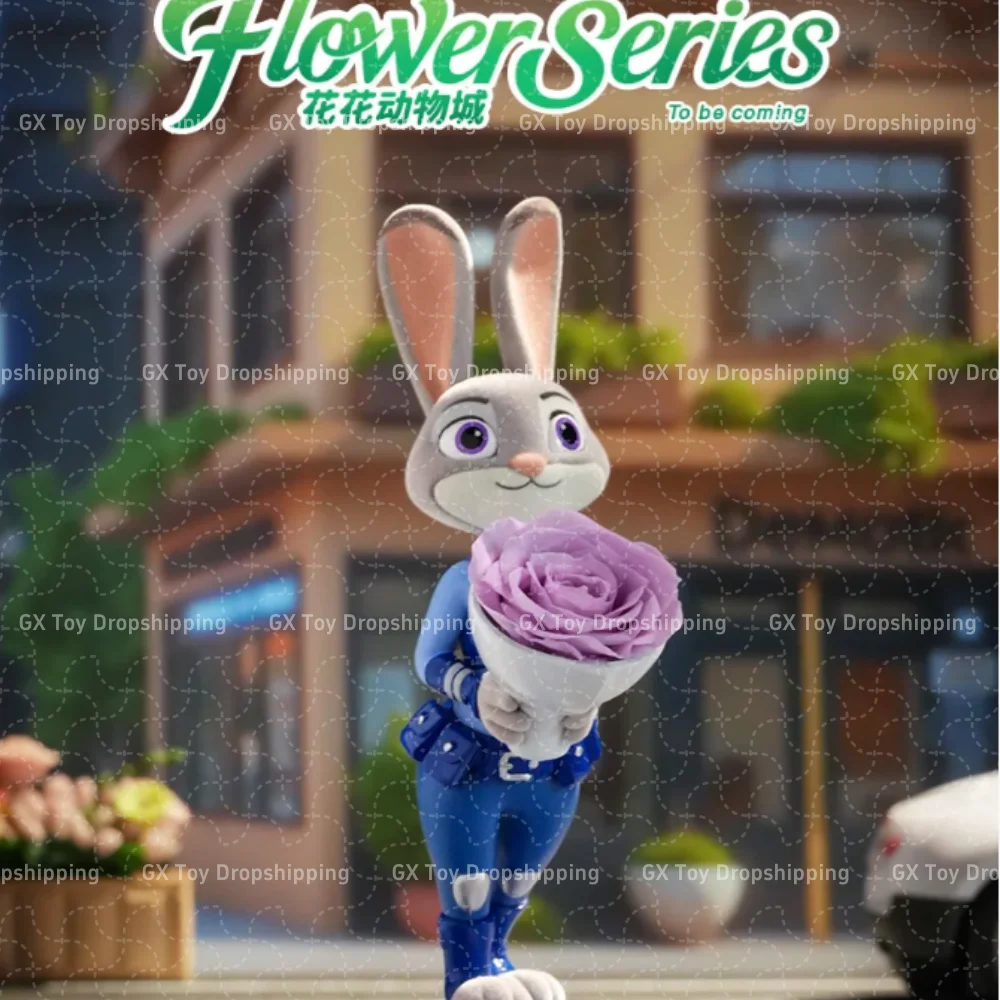 الأصلي أنيمي الشكل Zootopia زهرة العالم سلسلة صندوق أعمى جودي الثعلب نيك عمل أرقام نموذج دمية ديكور الأطفال سطح المكتب Colle