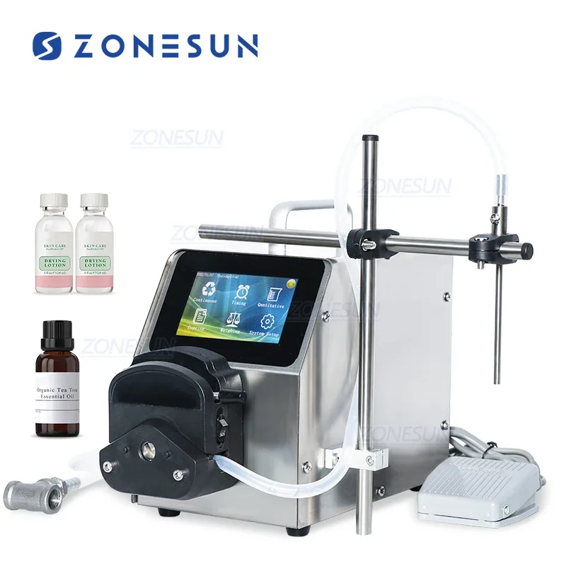 ZONESUN ZS-YTPP6001 small scale Digital Single Head Quantitative Peristaltic Pump Liquid Bottles Filling Machine