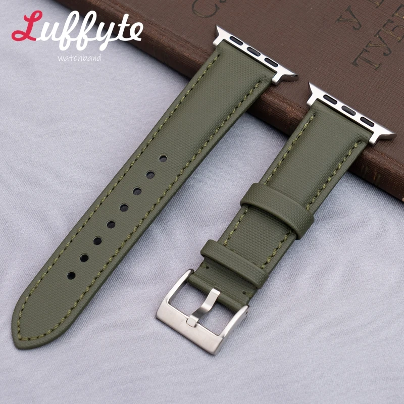 High Quality Sailcloth Watch Strap For Apple Watch 1-10 Ultra SE 2 Bracelet For iWatch 38 40 41 42 44 45 46 49mm Wristband