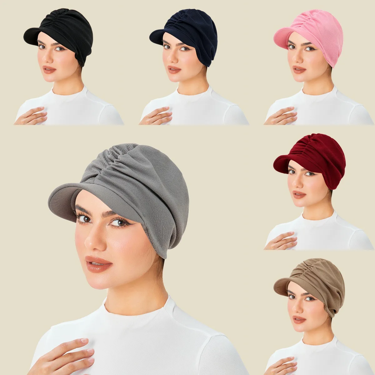 Automne hiver femmes casquette de Baseball mode bord chapeau musulman Hijab Turban Bonnet perte de cheveux foulard chapeaux visière Turbante Mujer
