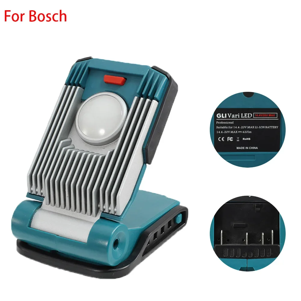 Portable 9W Light For Makita/DeWalt/Milwaukee/Bosch 18V Battery Working Lamp Portable LED Light Outdoor Fishing Wild Camp Lamp