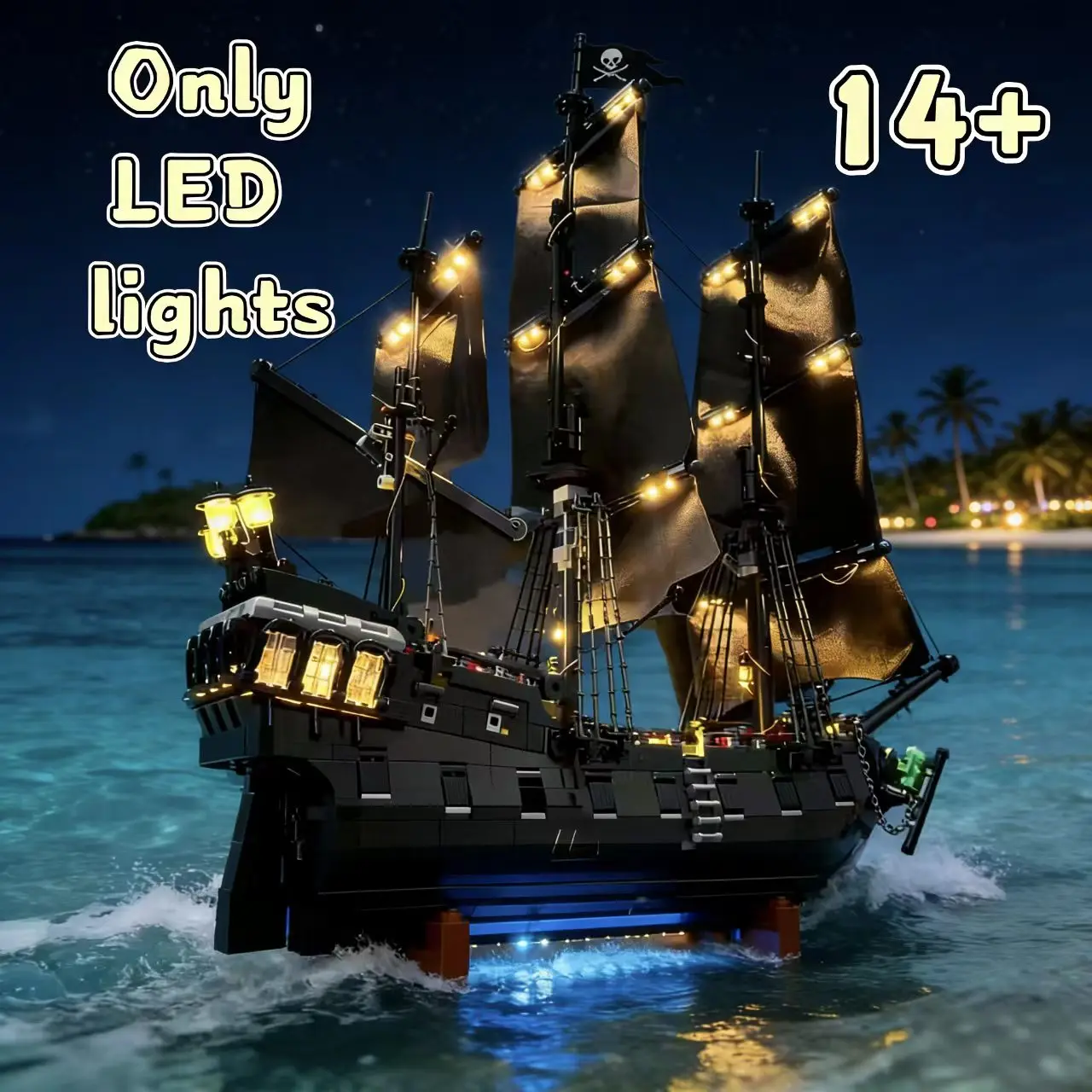 

2026 new party gift LED light kit with 10365 marine building block decorative lights (excluding model building blocks)
