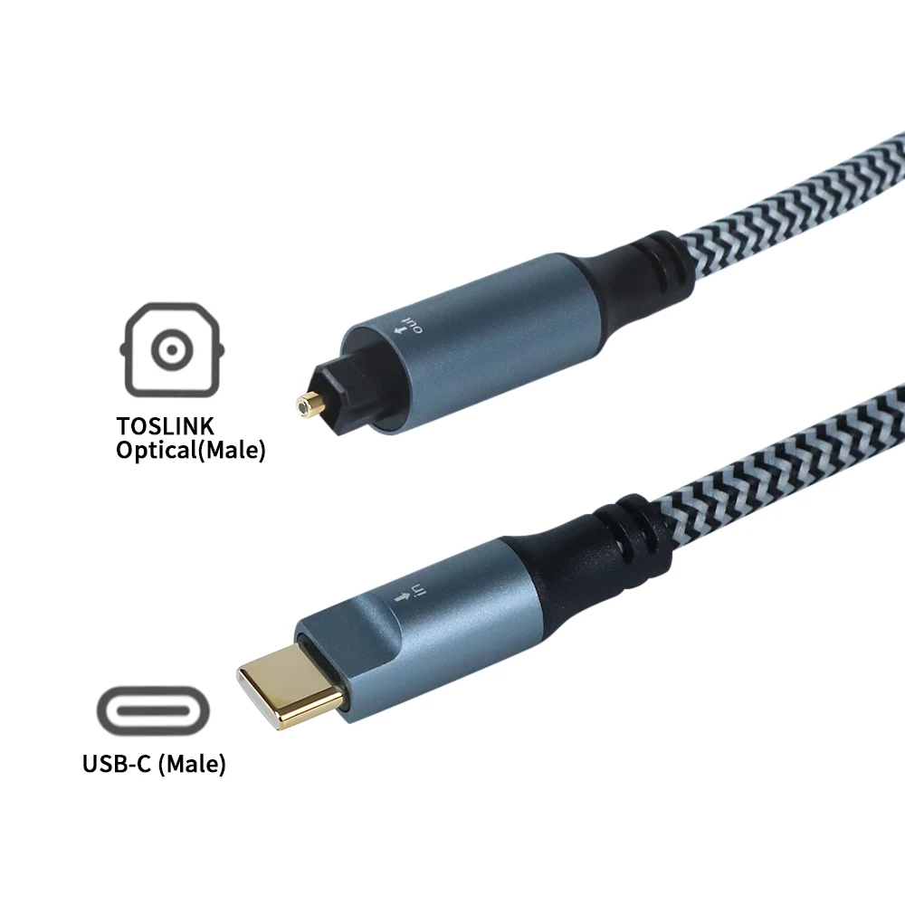 Kabel audio USB-C do Toslink, cyfrowy optyczny kabel audio USB-C męski na TOSLINK żeński, kabel audio USB do TOSLINK do telewizora/soundbara