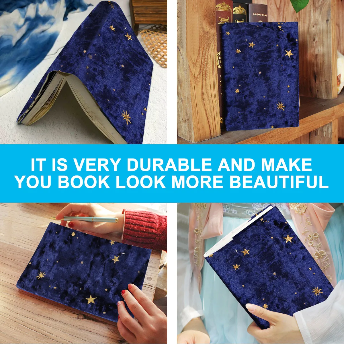 Gold Stamping Cover Reusable For Student Stationery Book Cloth Protective Eco Friendly Sleeve Year After